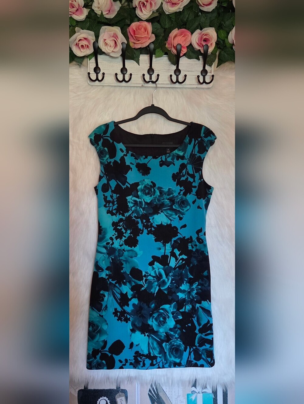 Connected Apparel Romantic Blues Cap-Sleeve Mini Dress